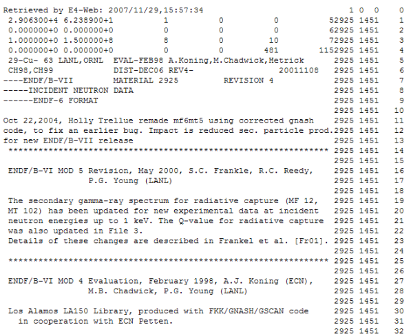 ENDF-6 Formatted File